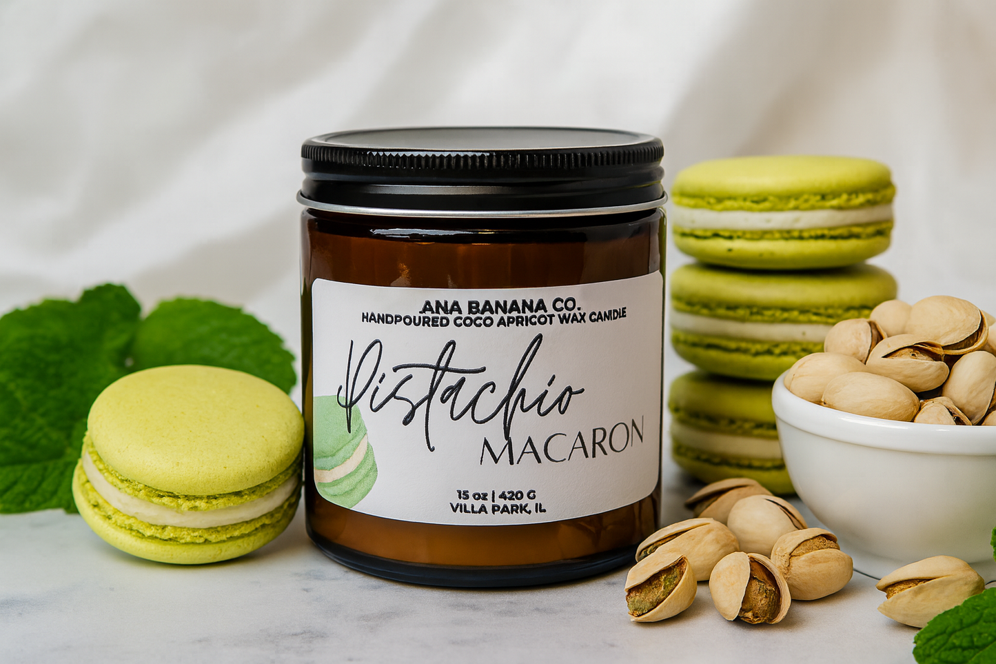 Pistachio Macaron Candle