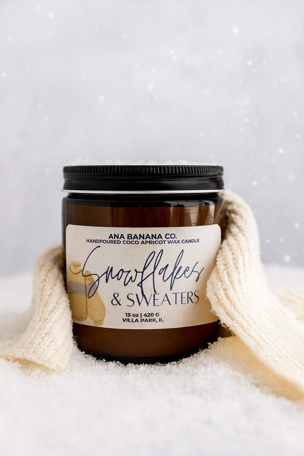 Snowflakes and Sweaters Candle