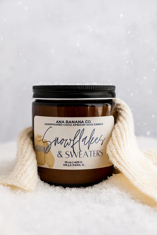 Snowflakes and Sweaters Candle